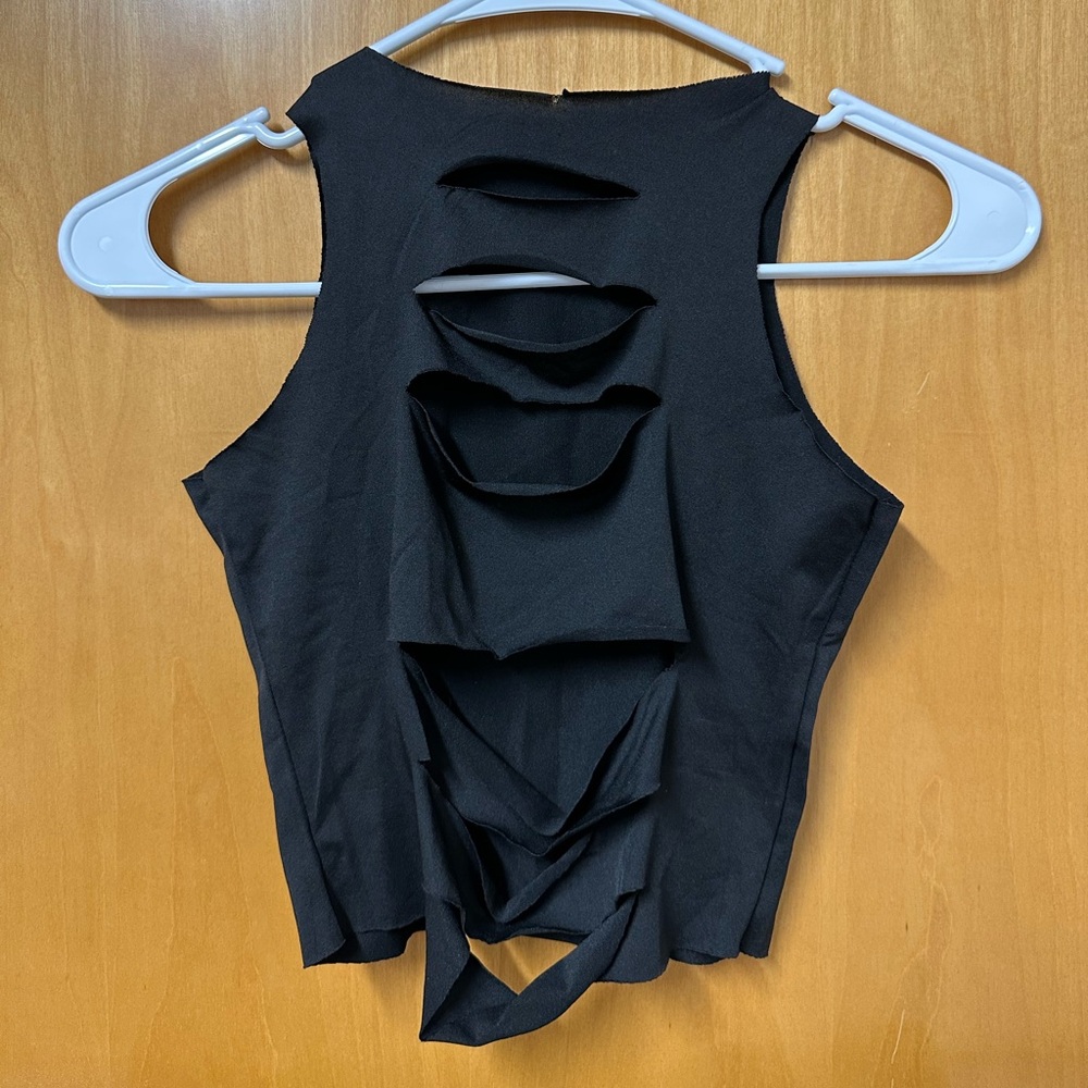 y2k black going out top/tank top